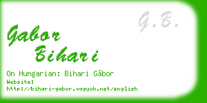 gabor bihari business card